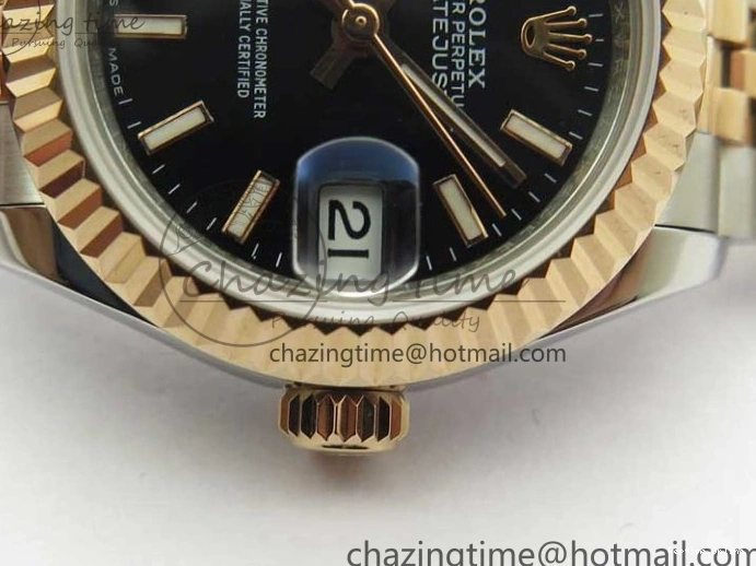 1218 Datejust 28mm 279173 SS RG BP Maker Best Edition Black Dial on SS RG Jubilee Bracelet ETA TopPick 2580